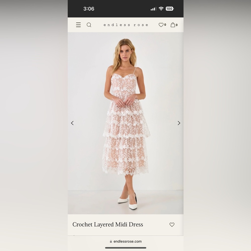 Endless Rose Crochet Layered Midi Dress